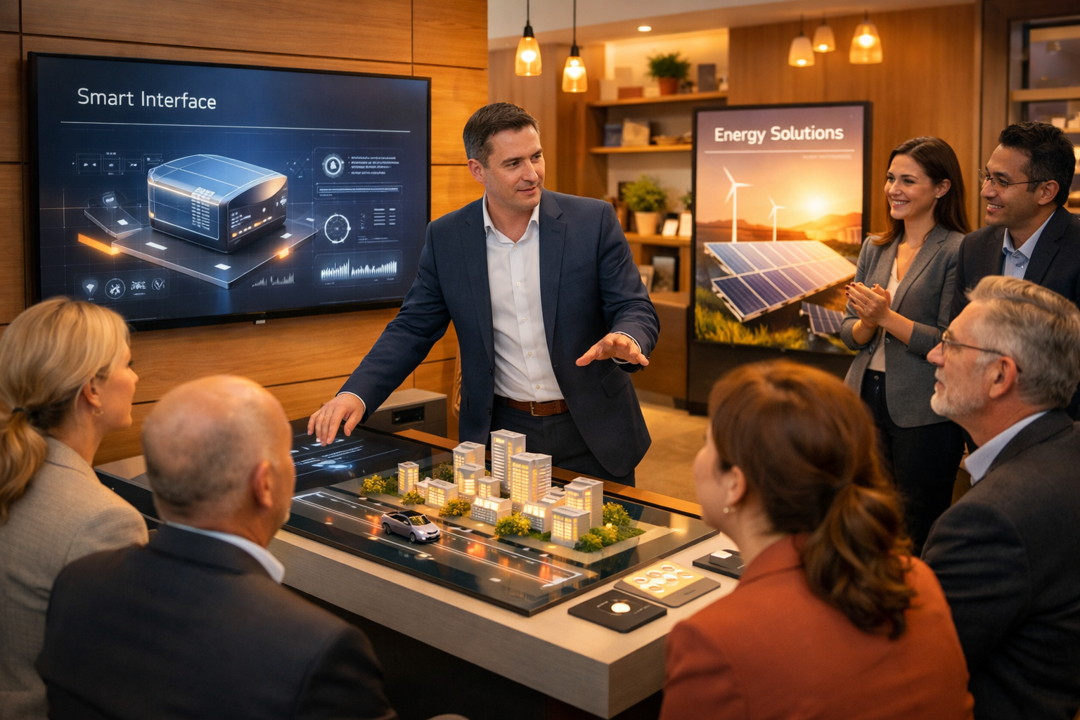 Démonstration expérientielle en situation : un présentateur engage son audience autour d'une expérience interactive